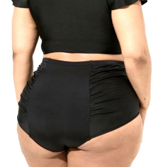 ❤️NWT VINTAGE TORRID SWIM BOTTOM TUMMY CONTROL - HIGH WAIST - RUCHED MESH LINING - Picture 2 of 10
